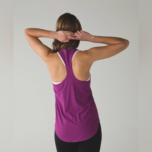 Lululemon Yogi Racer Back III Heathered Regal Plum Size 10 - Picture 7 of 9